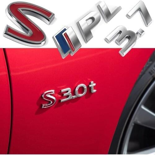 3.7 S IPL 3D Metal Logo Sticker For Infiniti Q70 QX30 QX60 Q60 QX80 Q50 QX50 Q60S Car Tuning Fender Trunk Nameplate Accessories
