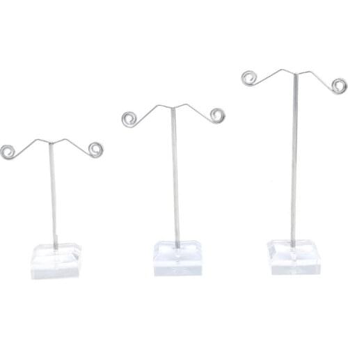 3pcs Acrylic Metal Tree Earring Necklace Jewelry Display Stand Rack Holder Hot