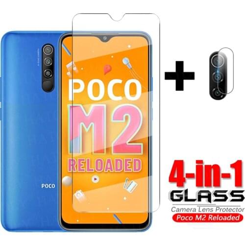 4-in-1 For Glass Xiaomi Poco M2 Reloaded Tempered Glass Poco M2 Reloaded M3 X3 Pro Screen Protector Clear Camera Glass Poco M2