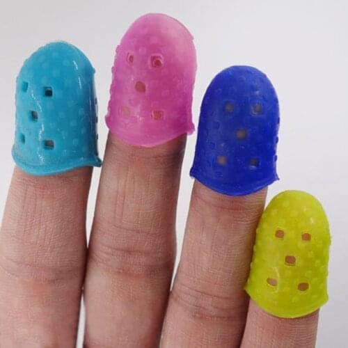 5pcs/set Guitar Silicone Fingertip Protector Gel Finger Guards Strings Fingerguards Thumb Finger Nail Protect Cover