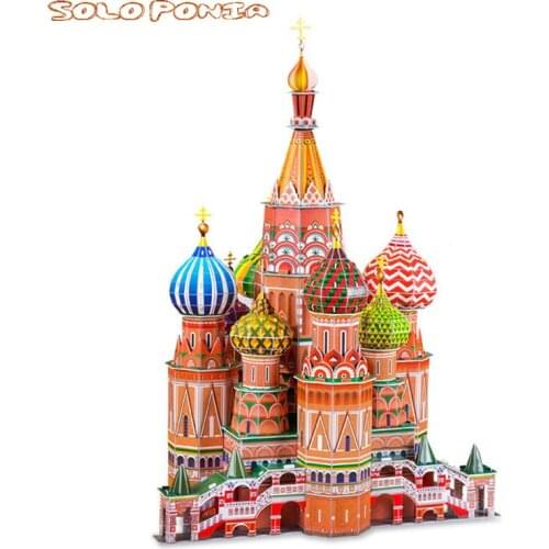 54 Cm Model Architecture Jigsaw Puzzle Basil Cathedral Diy Paper Educational Building Puzzle Toy Micro Landscape