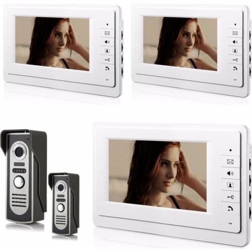 7 Inch LCD Monitor 700TVL Zinc Alloy Camera Wired Intercom Video Door Phone XSL-70F-M 2V3