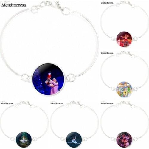The Nutcracker Ballet For Girls Statement Maxi Necklace Luxury Brand Jewelry With Silver Plated Glass Cabochon