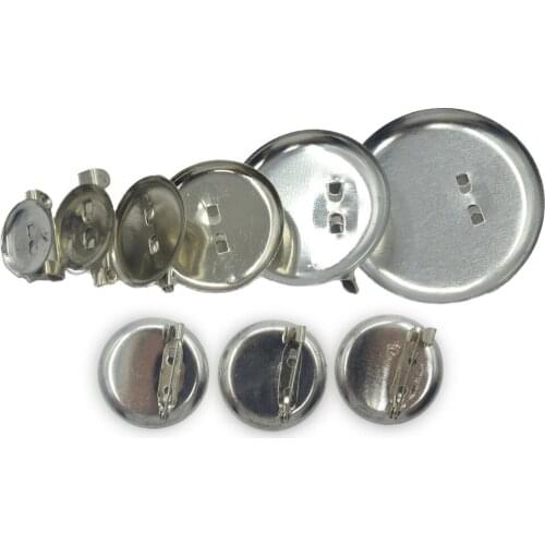 50PCS 13/15/19/28/35m Imitation Rhodium Plated Iron Disc Shaped Brooch Base with Safety Pins Diy Jewelry Findings Accessories