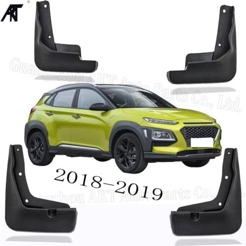 Black Front &Rear Mud Fender Flaps Splash Guard Mudflaps Mudguard Cover Trim For Hyundai Kona Encino Kauai SUV 2017 2018-2020