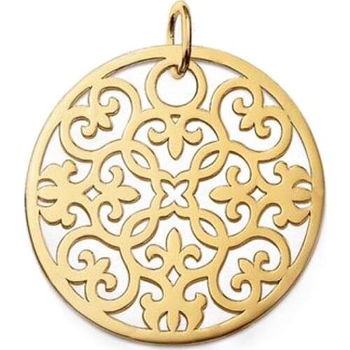 Gold Color 35mm Arabesque Ornament Pendant Fit Chain Necklaces, Fashion Thomas Style Glam Pendant Ts Jewelry Soul Gift for Women