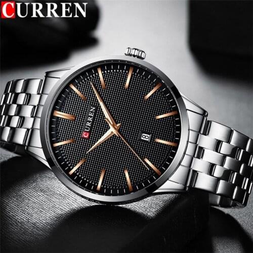 CURREN Sport Men Watch Top Brand Luxury Silver Military Business Waterproof Male Clock Full Steel New Quartz Man Wristwatch 8364