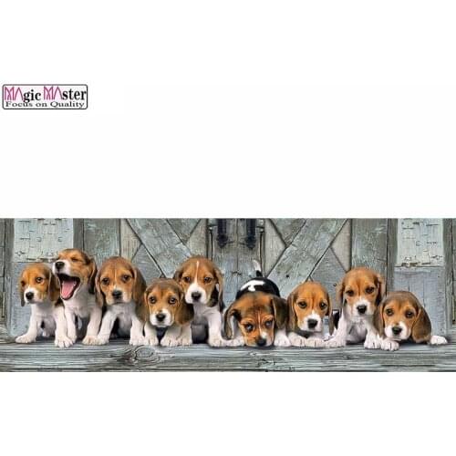 Diy Diamond Painting 5D Full Square/Round Dog Family Animal Picture Daimond Rhinestone Mosaic Cross Stitch Crystal Decor