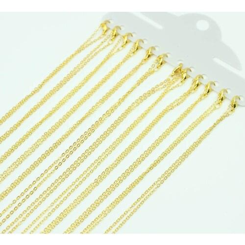 DIY Jewelry Accessories 40cm O-shaped Chain Lobster Clasp O-shaped Chain Handmade Pendant Chain 12 Pieces/bag JP