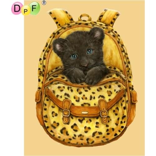 DPF Diamond Embroidery Needlework yellow bag dog 5D Round full Diamond painting Cross Stitch diamond Mosaic home decor crafts