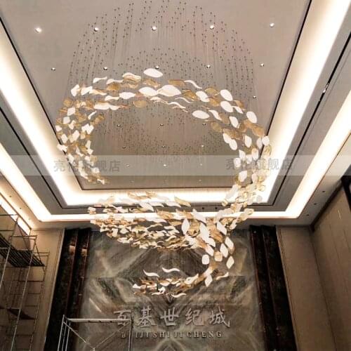 Engineering crystal lamp custom hotel lobby chandelier clubhouse hall hotel banquet hall lamps to map custom