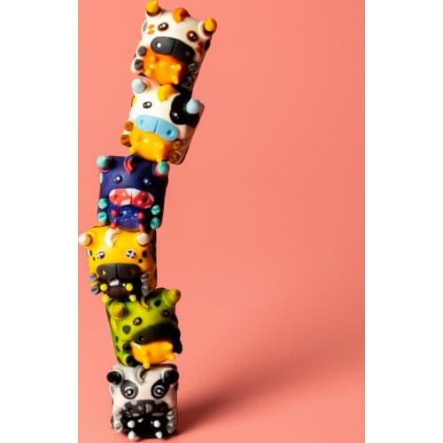 1pc Handmade Resin Keycap for MX Switches Mechanical Keyboard Individuality Cute Cow Baby Resin Keycap