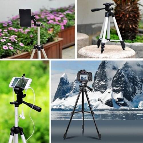 25.6inch/65cm Mini Tripod for i Phone, Portable Table Tripod with Phone Holder Bluetooth Go pro mount for Live Webcam Te