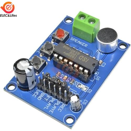 ISD1820 Voice Recording Module Speaker Sound Module Record Playback board with Onboard microphone Audio Loudspeaker module