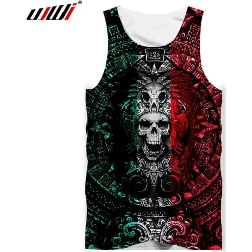 UJWI 2021 Summer Tops Men/Women 3d Print Skull Tank Top Man Hip Hop Punk Sleeveless Vest Unisex Loose Singlets Suppliers