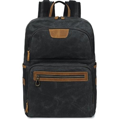 M219 New Vintage Leather Military 15"Laptop Backpacks Men/Women School Backpacks Men Travel Canvas Backpack Berchirly Daypacks