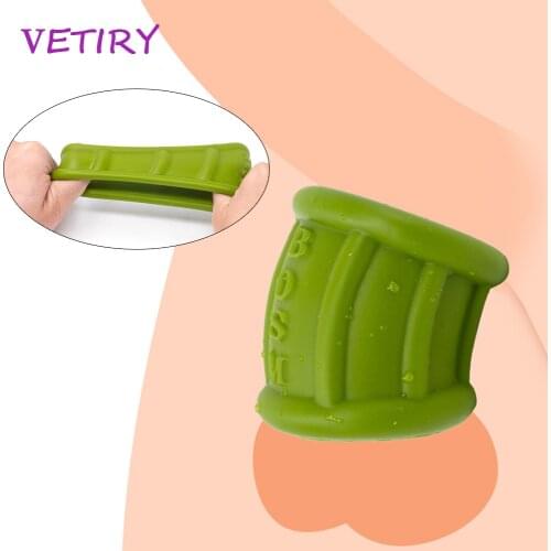 Soft Stretchable Ball Stretcher Scrotum Bondage Silicone Penis Ring Delay Ejaculation Sex Toys for Men Cock Ring Adult Products
