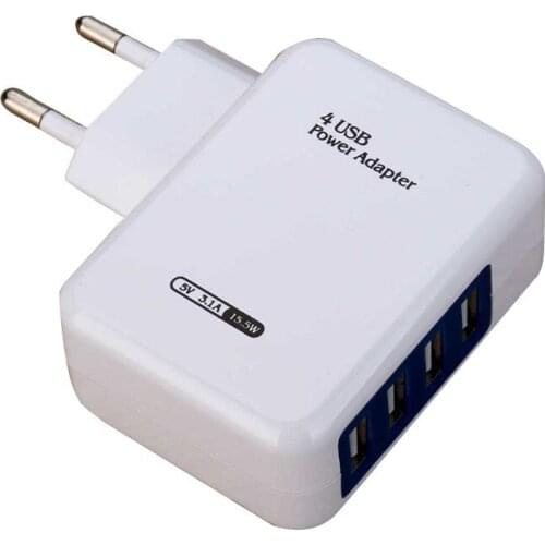 Tinhofire 4USB Travel Mobile Desktop Charger Fast Charger EU US Plug USB Output 5V/2.1A For iphone Ipad pad mp3