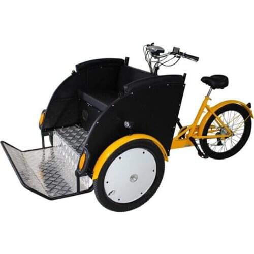 New Arrive Electric Tricycle for Adults Rickshaw Vehicle Bicycle Pedicab Family Mobility Scooter Car with Sunscreen Cover
