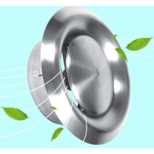 New Round Air Vent Adjustable Stainless Steel Ventilation Duct Cover Exterior Wall Ceiling Air Vent Grille Heating Cooling Home