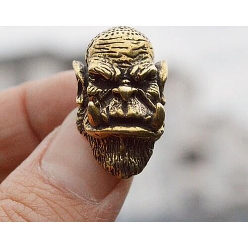 Knife Lanyards Monster Orc Paracord Brass Knife Beads Metal Charms Bracelet Accessories Survival DIY Wallet Paracord Belt Buckle