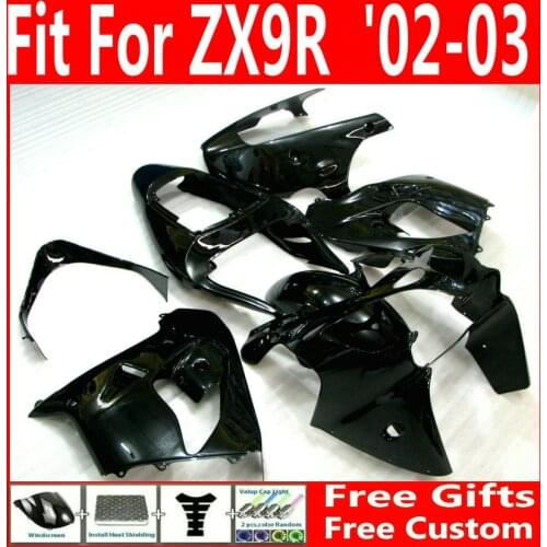 Glossy black motorbike fairing for Kawasaki 2002 2003 zx9r fairings factory outlet 02 03 ZX-9R Ninja fairing kit TGH85