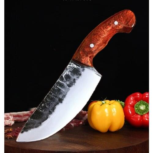 Boning Knife Handmade Forged Hammered kitchen Knife Full tang Sharp Blade Chef Knives Outdoor BBQ Meat Cleaver