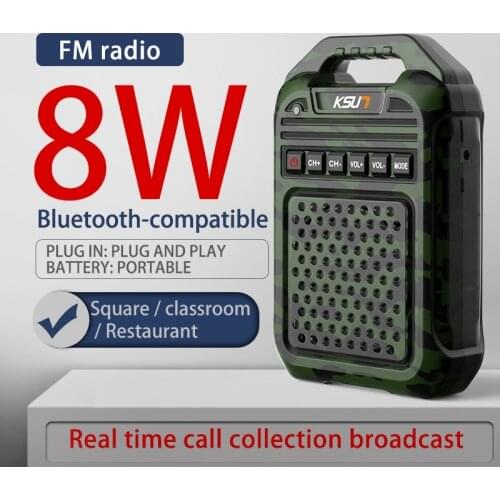 Portable Megaphone Wireless Voice Amplifier Walkie Talkie Mic Loudspeaker 160dB Fm Radio Speaker Bluetooth-compatible KSUN SP3