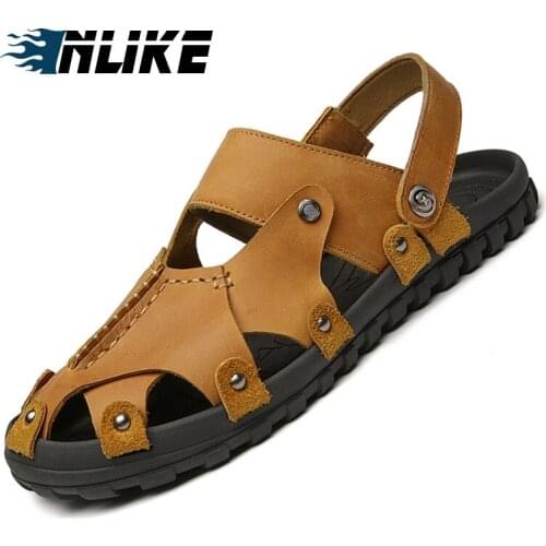 Casual Men Shoes Rome Sandals Men Retro Sandals Mens Genuine Leather Plus Size Sandals