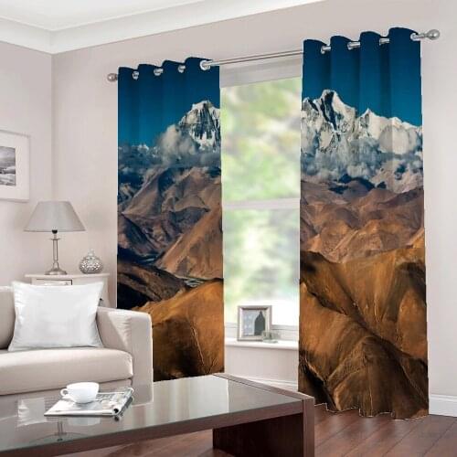 Natural scenery endless Snow Mountains 3d window curtains For Living room Bedroom home decoration landscape Drapes Sets