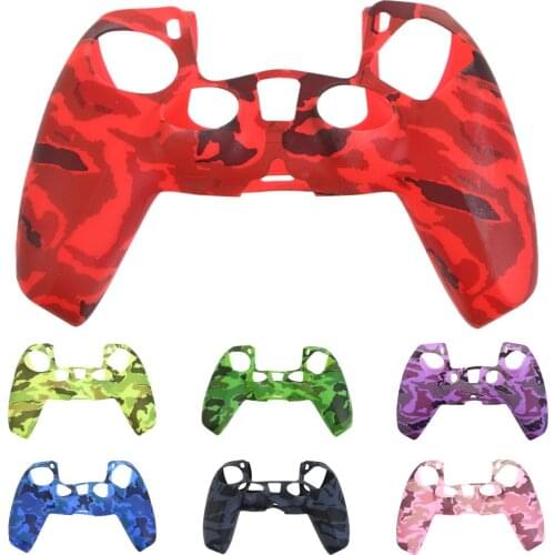 Camouflage Handle Sleeve Silicone Case Protective Cover for PS5 Controller Game 270B