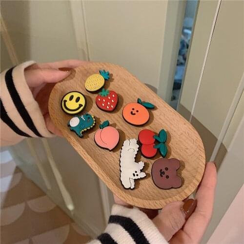 Cute Hole Shoes Buckles Shoes Ornament Flower Button Cartoon Fruit Animal Slippers Decorative Shoe Accessories