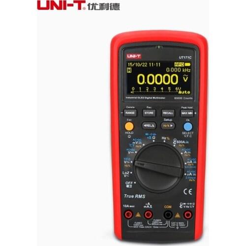 UNI-T UT171C Industrial True RMS Digital Multimeters Admittance nS Temperature AC LoZ Measure Square Wave Li-Battery USB NCV