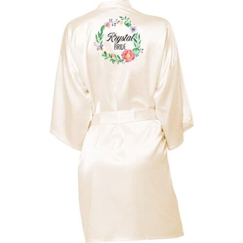 2020 Autumn Satin Robe Bridesmaid Robes Women Wedding Bride Robes Bridal Robe Bathrobe Sleepwear 7 Colors