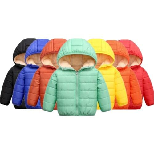 Winter childrens cotton padded clothes, boys and girls, down and cotton padded coats, babys Plush down padded jacket and cotto