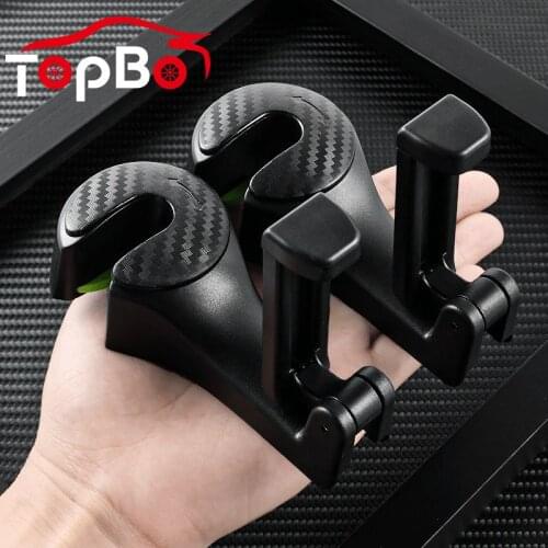 1/2 Pcs Adjustable Car Headrest Hook with Phone Holder Stand Fastener Seat Back Hanger for Bag Handbag Foldable Clips Organizer