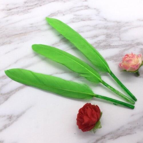 1000Pcs Grass Green Goose Feathers 10-15cm For DIY Crafts Wedding Dreamcather Earring Decoration Plume Headdress Accessories