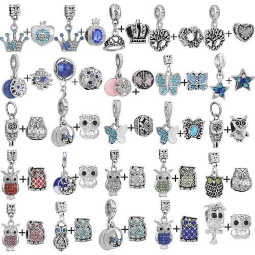 2Pcs/Lot 45 Style Special Offer Moon Star Boy Charm Beads Pendant Fit Original DIY Bracelets Necklaces For Women Jewelry Making