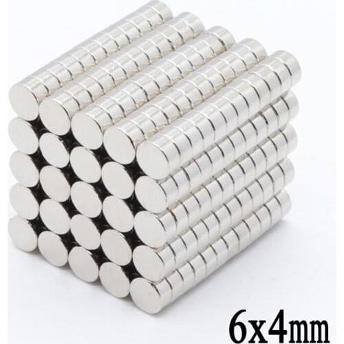 200pcs 6 x 4 mm Neodymium Magnet Disc N35 Small Round Super Strong Powerful Magnetic Magnets For Craft Permanent NdFeB