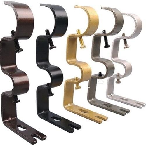 3Pc/set Adjustable Double Curtain Rod Bracket Heavy Duty Wall Support Holder For Bathroom Living room Balcony Window Accessories