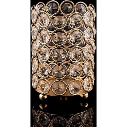 30pcs)Crystal Beads Candle Holder Votive Cylinder Candle Lantern Makeup Brush Holder with 5 Layers Beads for Wedding event481