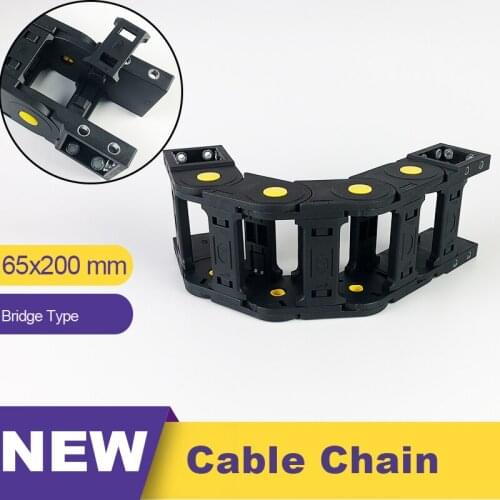 65*200 65x200 Nylon Plastic Transmission Cable Chain Drag Leaf Chain Towline 65 Wire Carrier