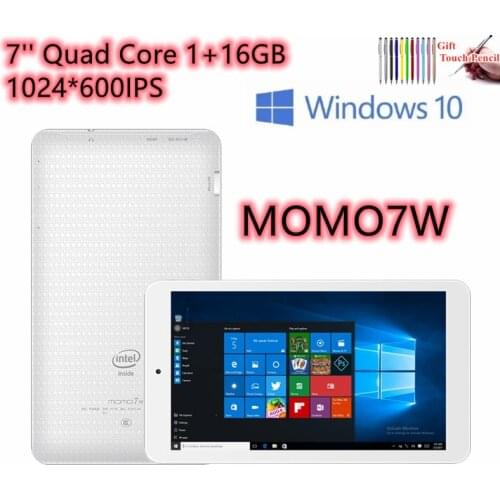 32-bit OS MOMO7W 7 inch Tablet PC Windows 10 Atom CPU Z3735G Quad core 1GB+16GB 1024*600 IPS Single cameras Wifi HDMI-compatible