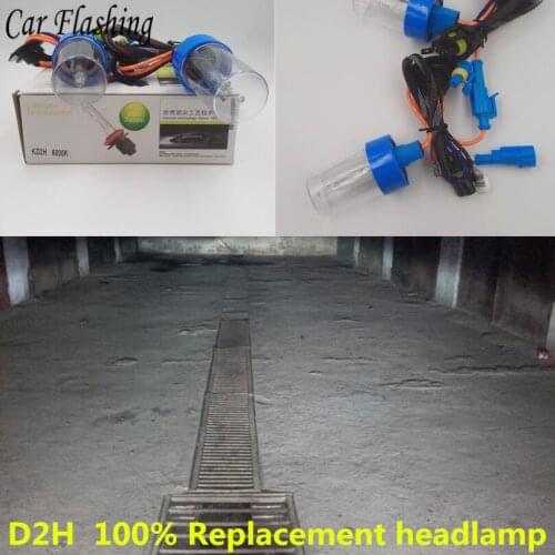 Car Flashing 2pcs D2H HID lamp 55W xeno headlight Auto bulbs H7 HIR2 light 3000K 4300K 6000K 8000K 100% Replacement headlamp