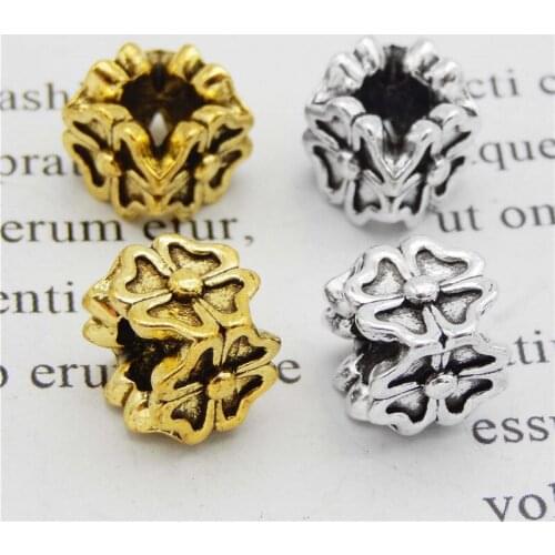 8pcs Spacer fit Bracelet 3D Bear Beads Flower Star Spacer End Beads Caps Charms Metal Beads DIY Earrings & Jewelry For Child