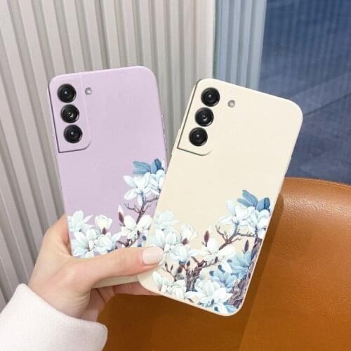 For Samsung Galaxy S21 S20 FE S10 Ultra Plus Case Small Fresh Lily Phone Cover S10e Note20 ultra 10 9 Plus Shockproof Soft Case