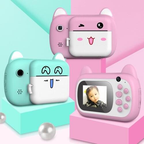 Kids Instant Printing Camera 24MP HD 1080P Fun Digital Cam Cartoon Video Photo Shoot Cameras For Children Birthday toy Gifts