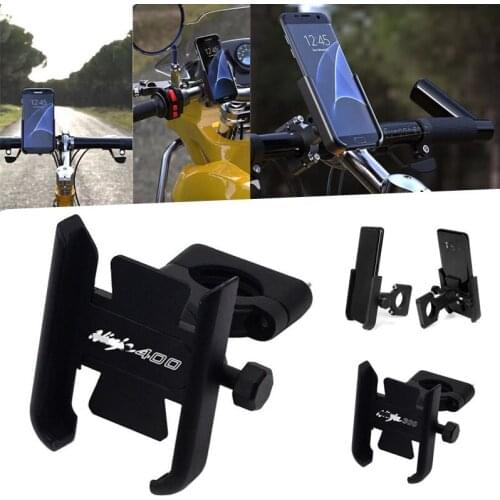 For KASAWAKI Ninja 400 NINJA 300 400 Ninja300 CNC Handlebar Mirror Mobile Phone Holder Motorcycle GPS Stand Bracket Accessories