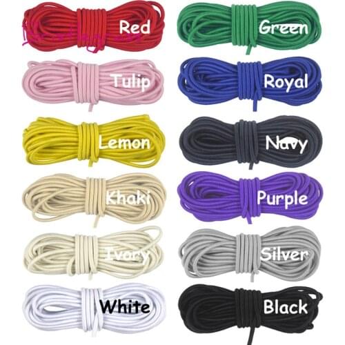 BRISTLEGRASS Wholesale 50 Yard 2.5mm Round Elastics Cord Rubber Band Stretch String DIY Sewing Trim Hair Tie Rope Jewelry Making