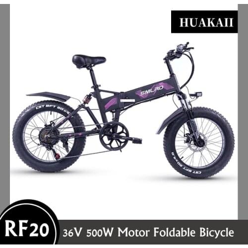 Huakaii Electric Bike M6 Powerful Fat Tire 48V 500W Motor Foldable Snowmobile Mountain Motor Bicycle Lithium Battery Hot Selling
